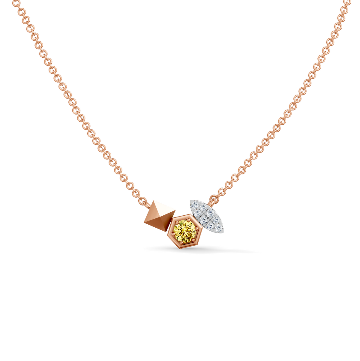 Gem Pop Golden Hexa Luminous Geometric Halo Pendant