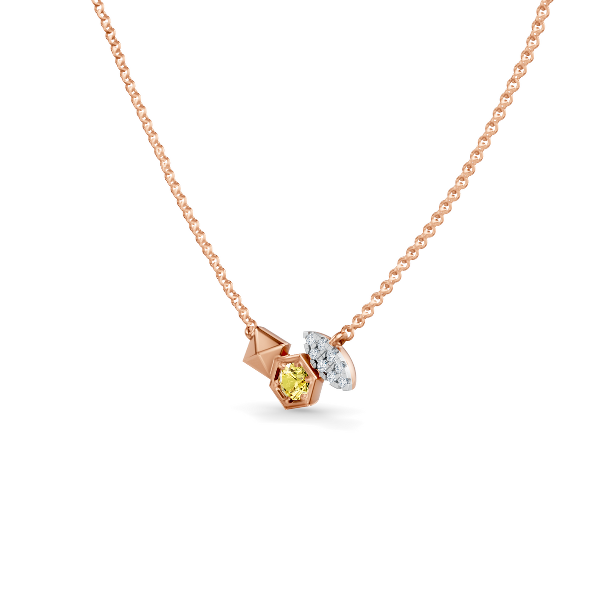 Gem Pop Golden Hexa Luminous Geometric Halo Pendant