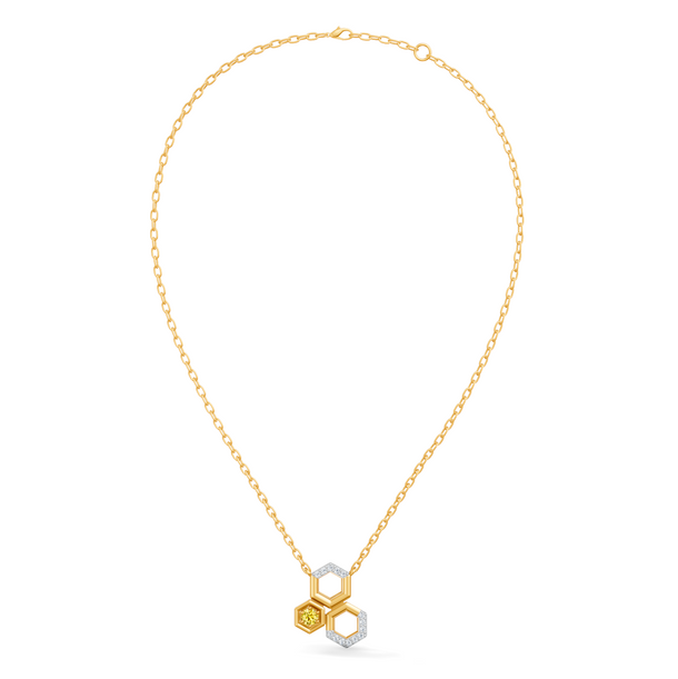 Gem Pop Golden Gleam Linked Hexagon Pendant