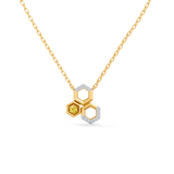Gem Pop Golden Gleam Linked Hexagon Pendant