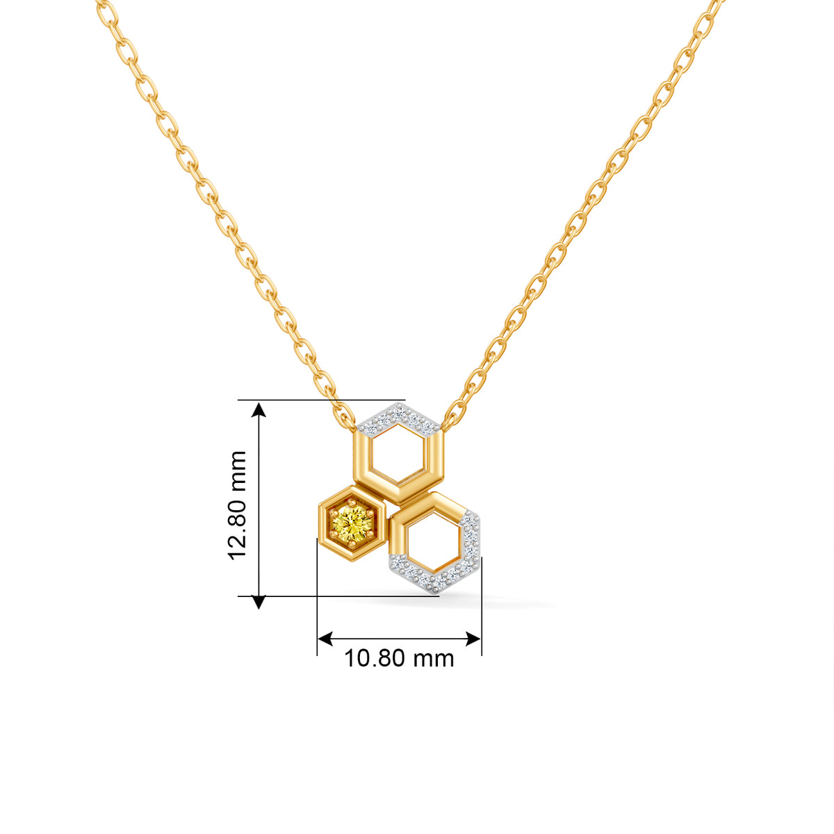 Gem Pop Golden Gleam Linked Hexagon Pendant
