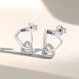 Gem Pop Violet Interlace Curved Loop Studs