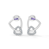 Gem Pop Violet Interlace Curved Loop Studs
