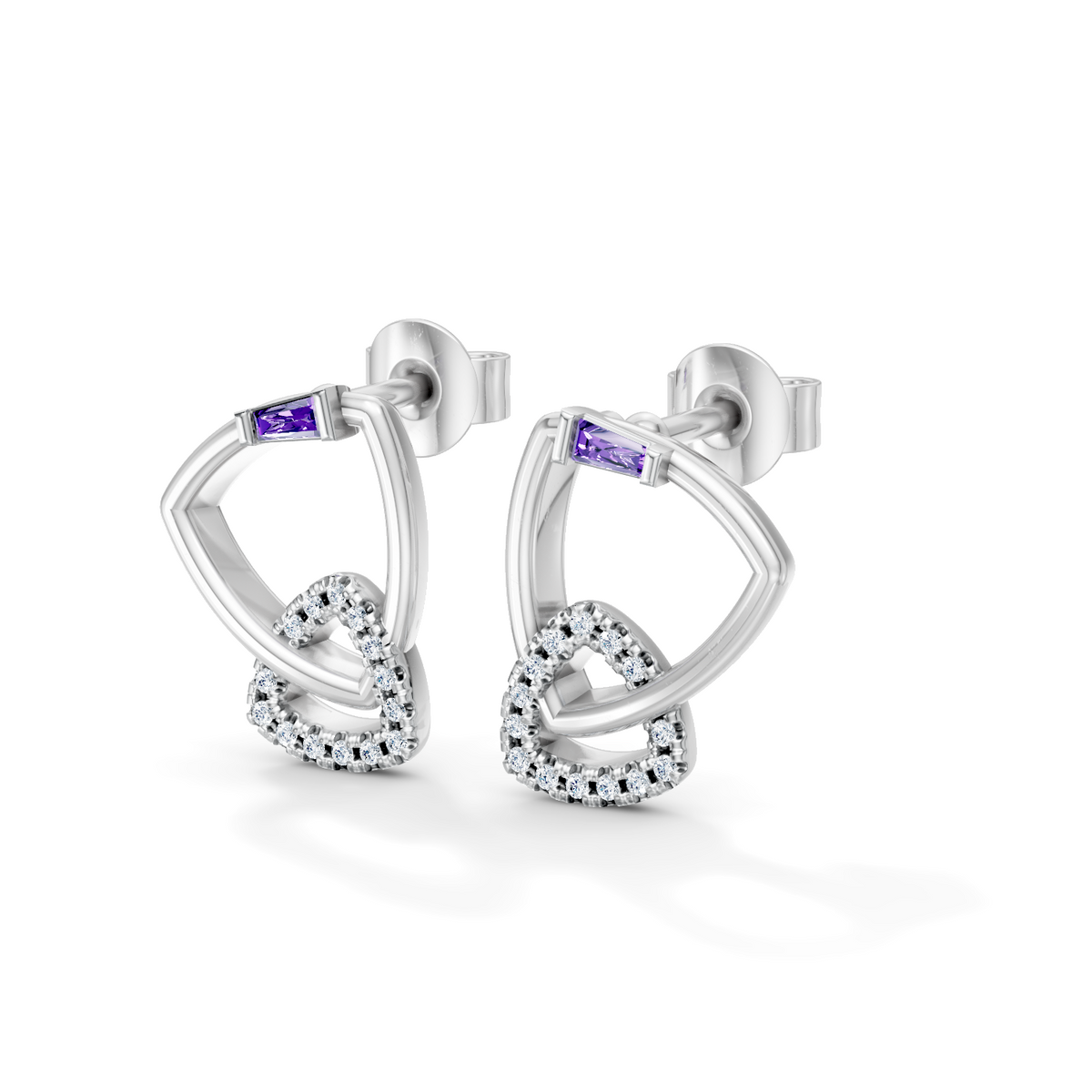 Gem Pop Violet Interlace Curved Loop Studs