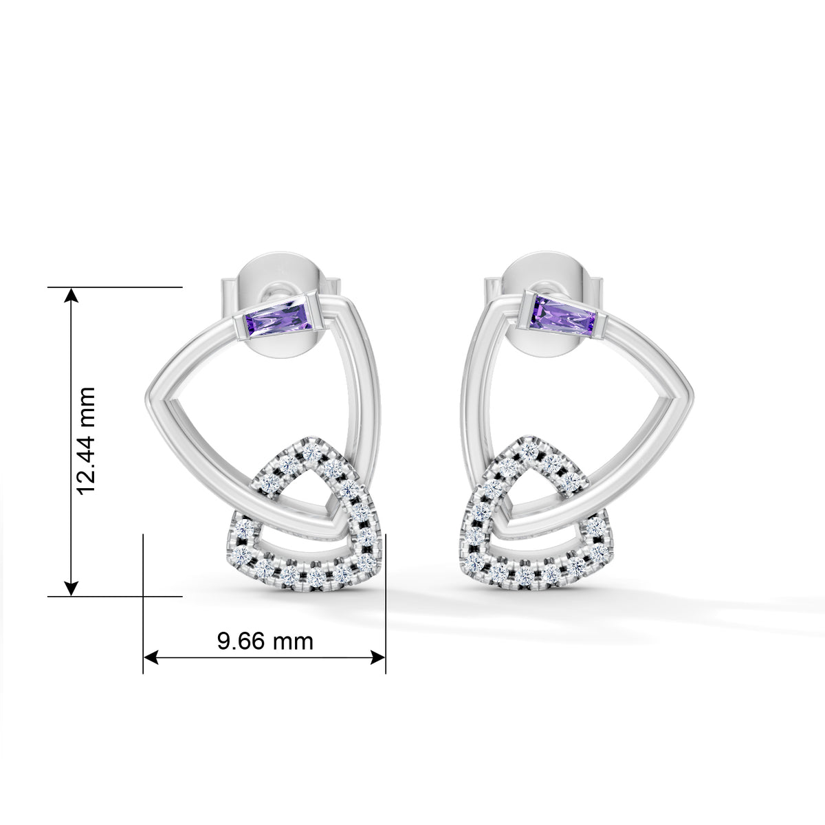 Gem Pop Violet Interlace Curved Loop Studs