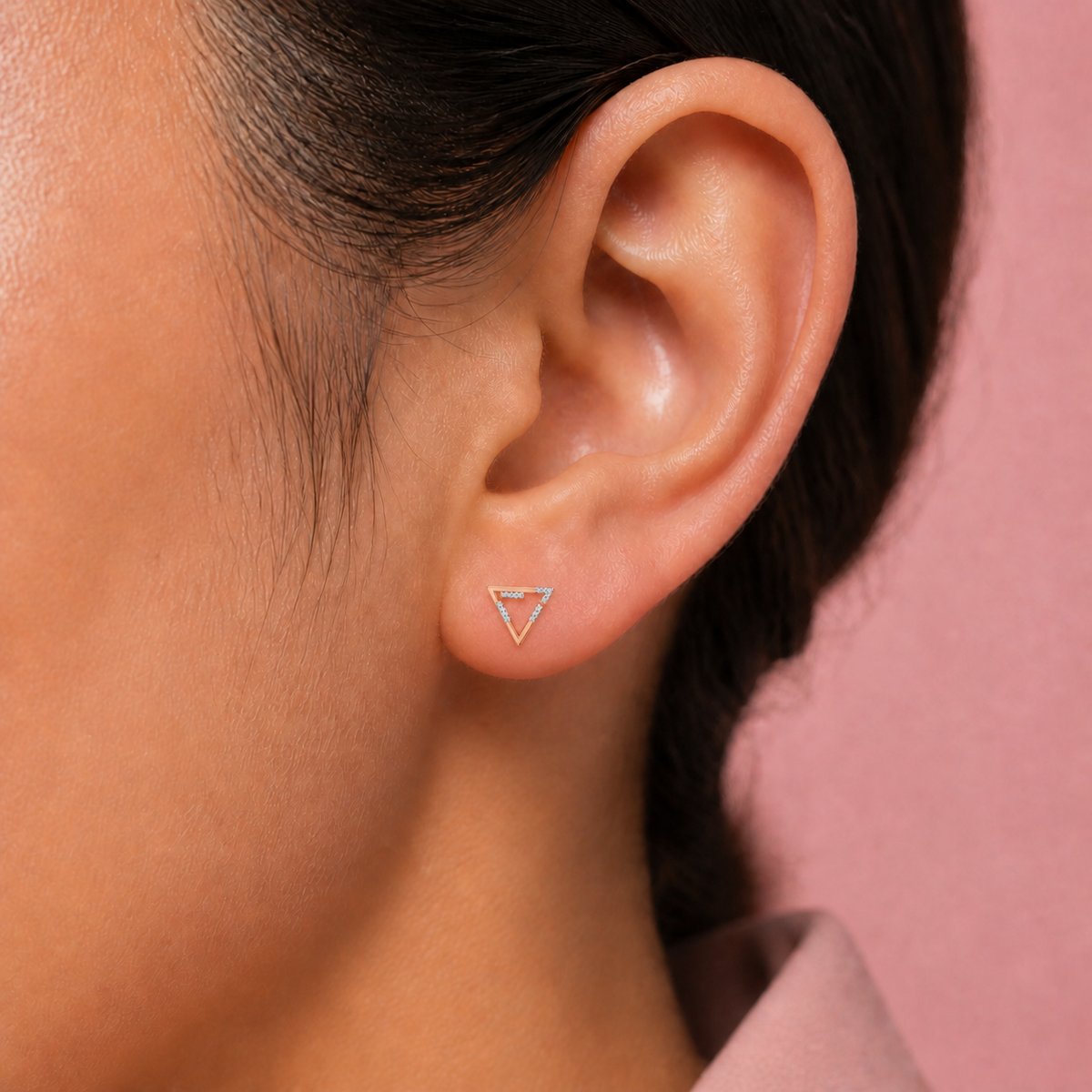 Celeste Sleek Spark Open Triangle Studs