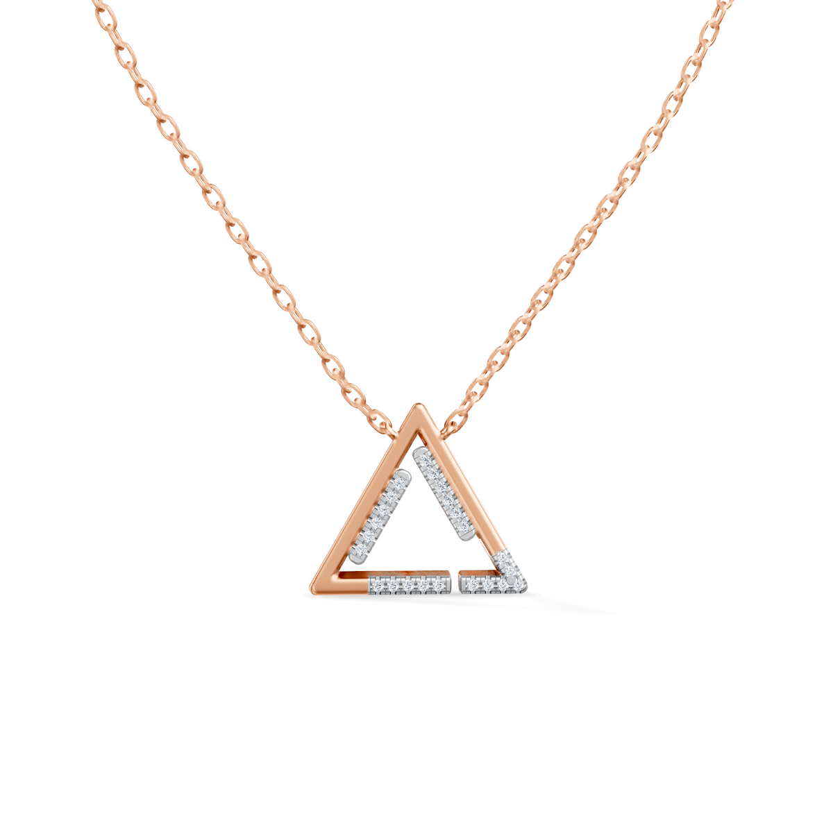 Celeste Sleek Linear Triangle Pendant