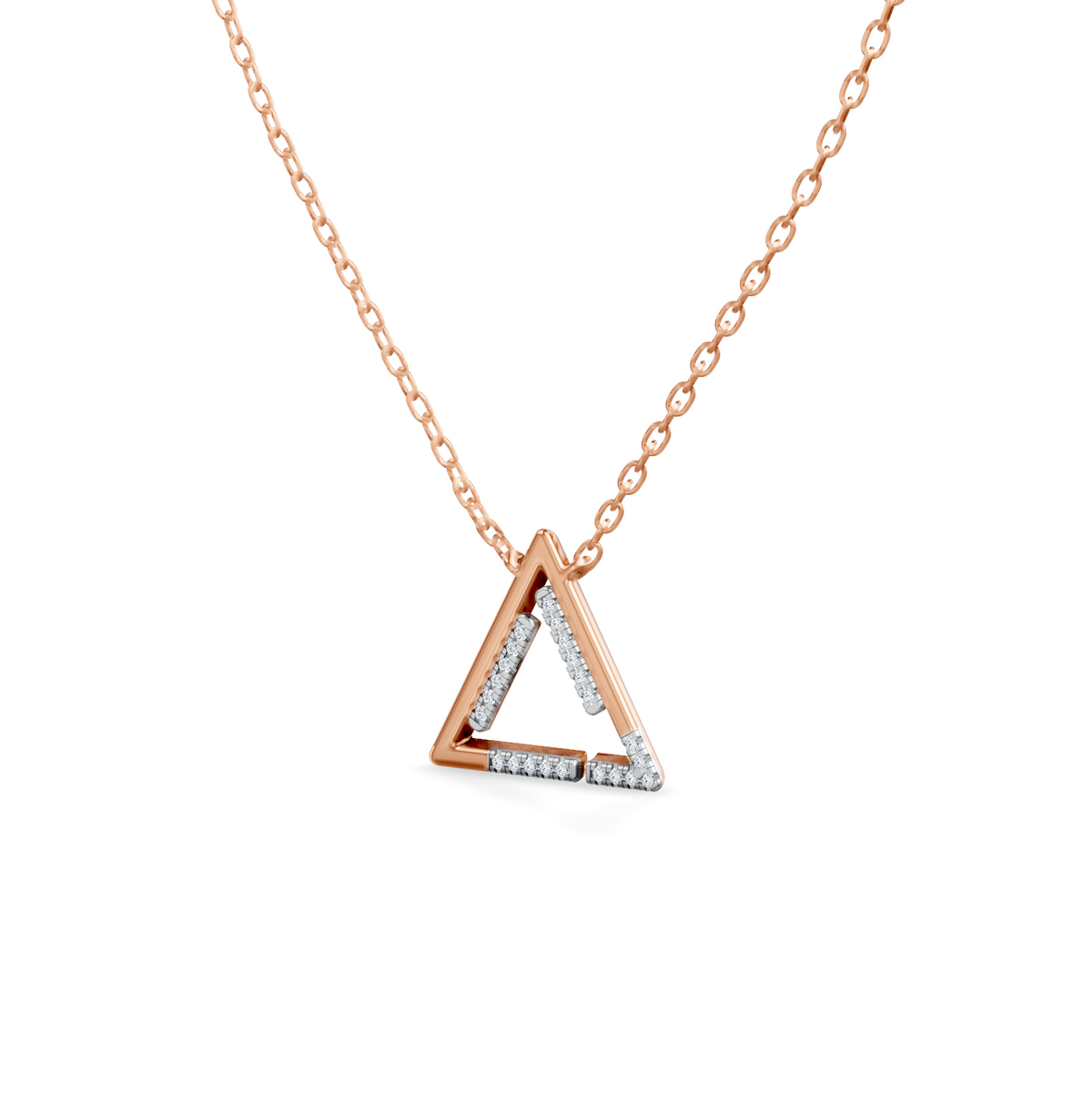Celeste Sleek Linear Triangle Pendant
