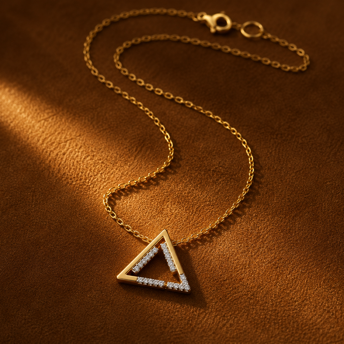 Celeste Sleek Linear Triangle Pendant