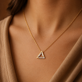 Celeste Sleek Linear Triangle Pendant