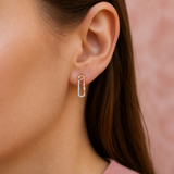 Celeste Sleek Spark Rectangular Drop Earrings