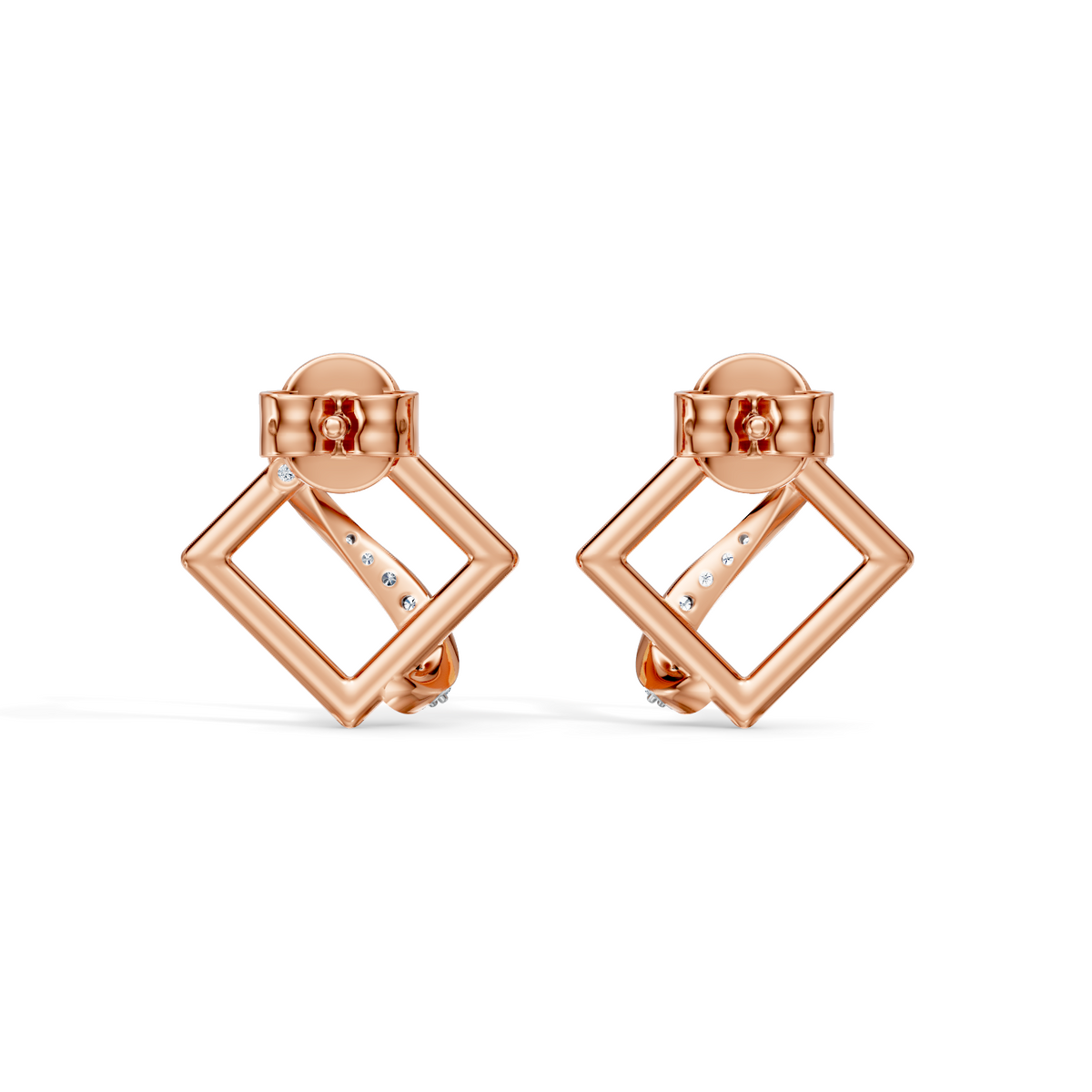 Celeste Geometric Interlace Diamond Studs