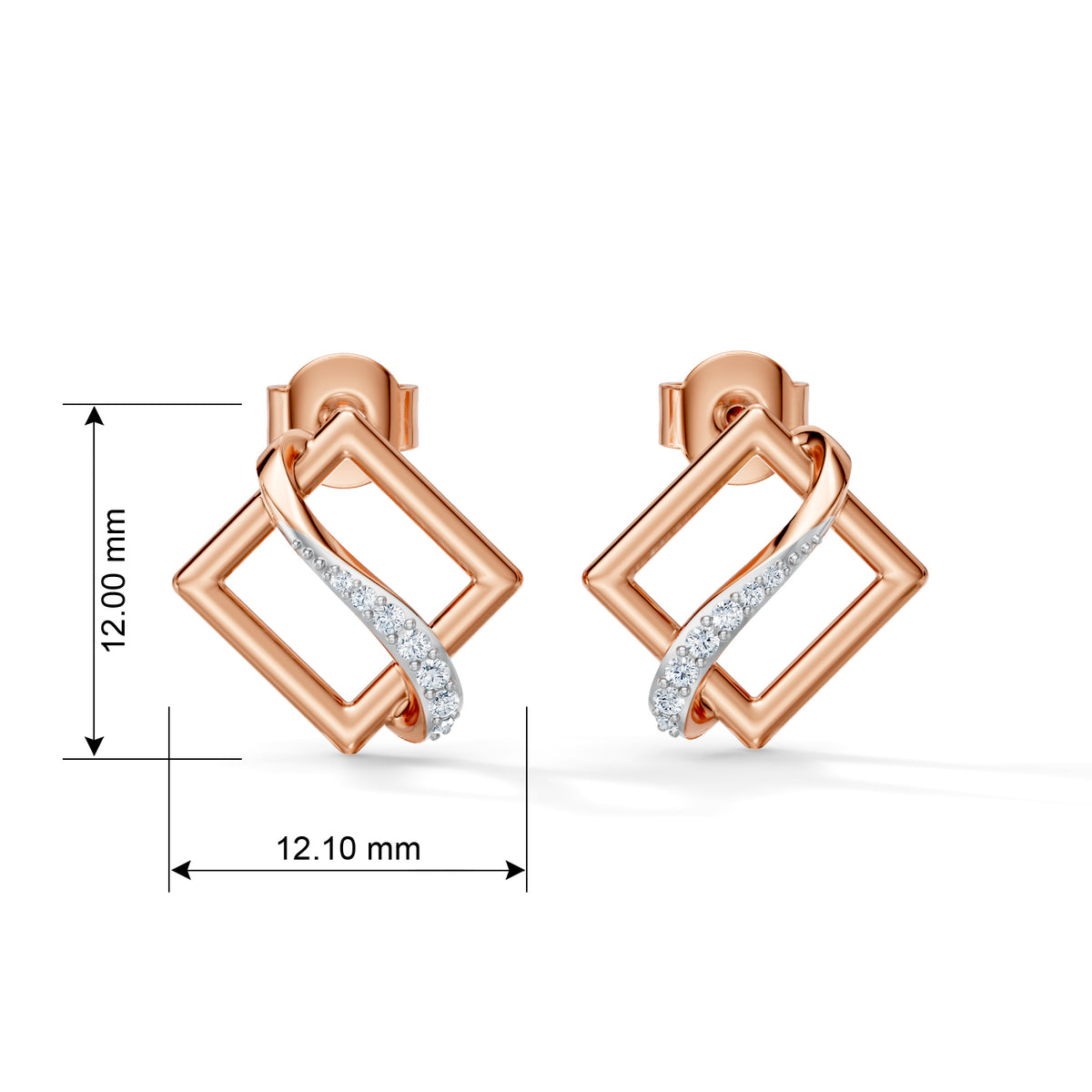 Celeste Geometric Interlace Diamond Studs