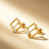 Celeste Geometric Interlace Diamond Studs