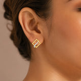 Celeste Geometric Interlace Diamond Studs