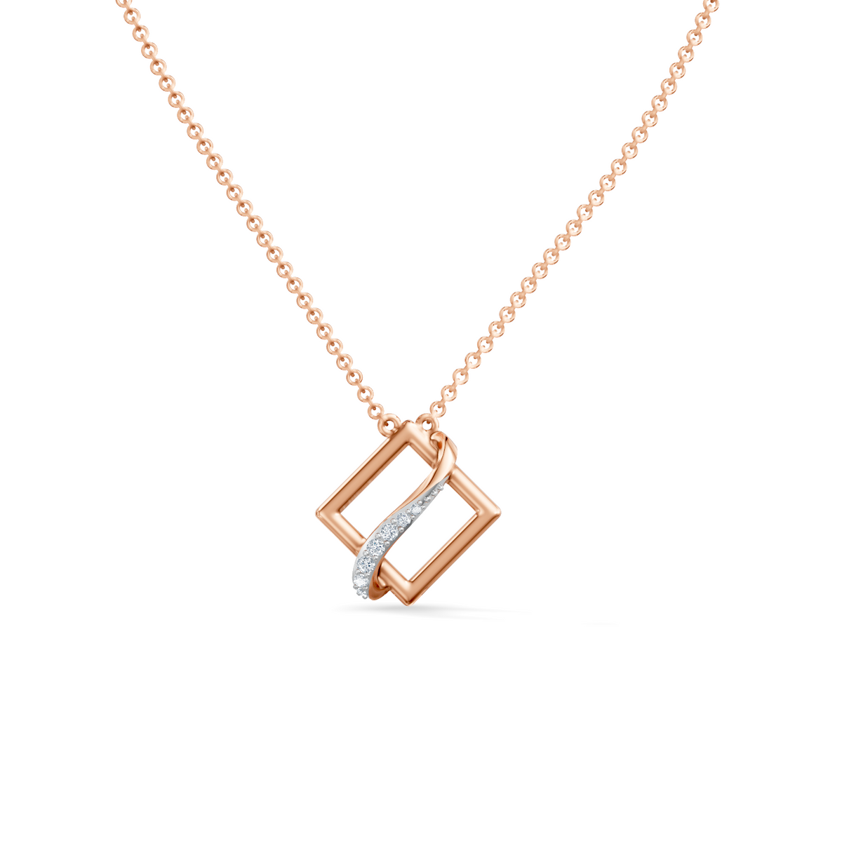 Celeste Geometric Interlace Diamond Pendant