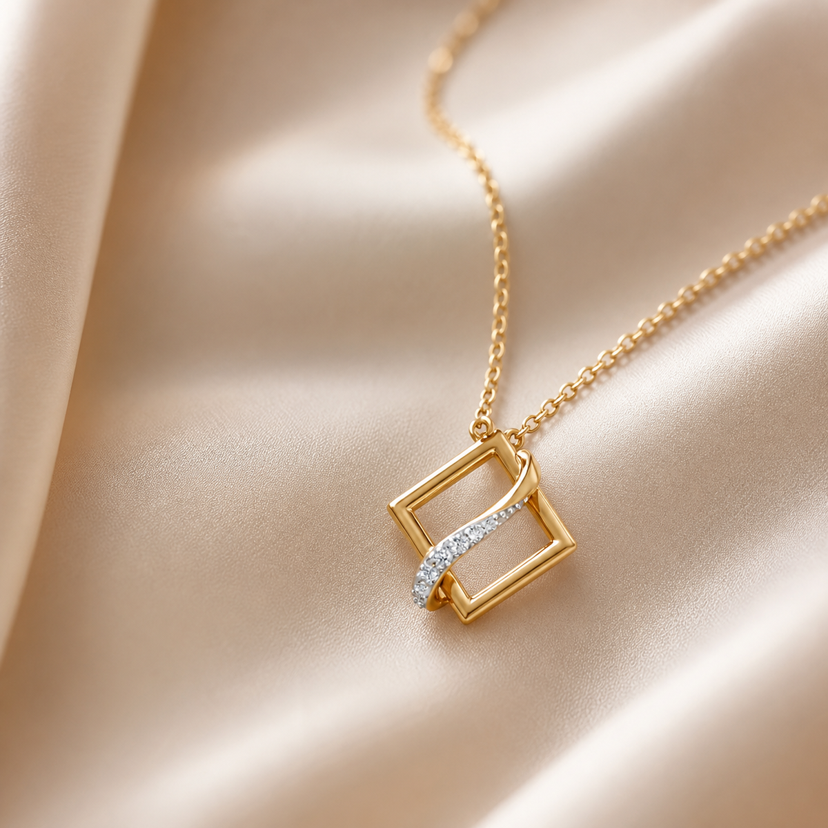 Celeste Geometric Interlace Diamond Pendant