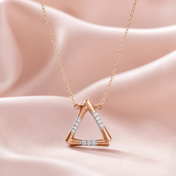 Celeste Angular Grace Triangle Pendant