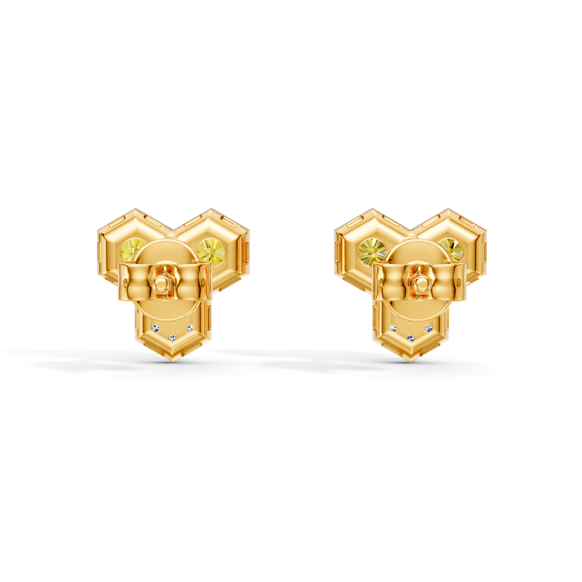 Gem Pop Golden Trio Hexagon Spark Studs