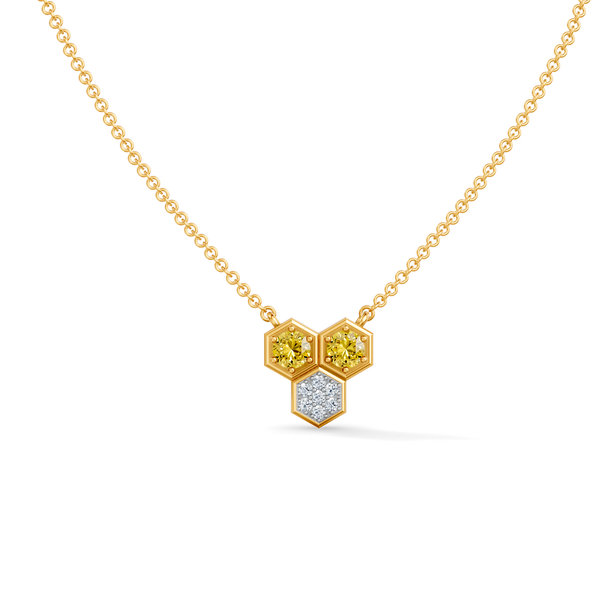 Gem Pop Golden Trio Hexagon Spark Pendant