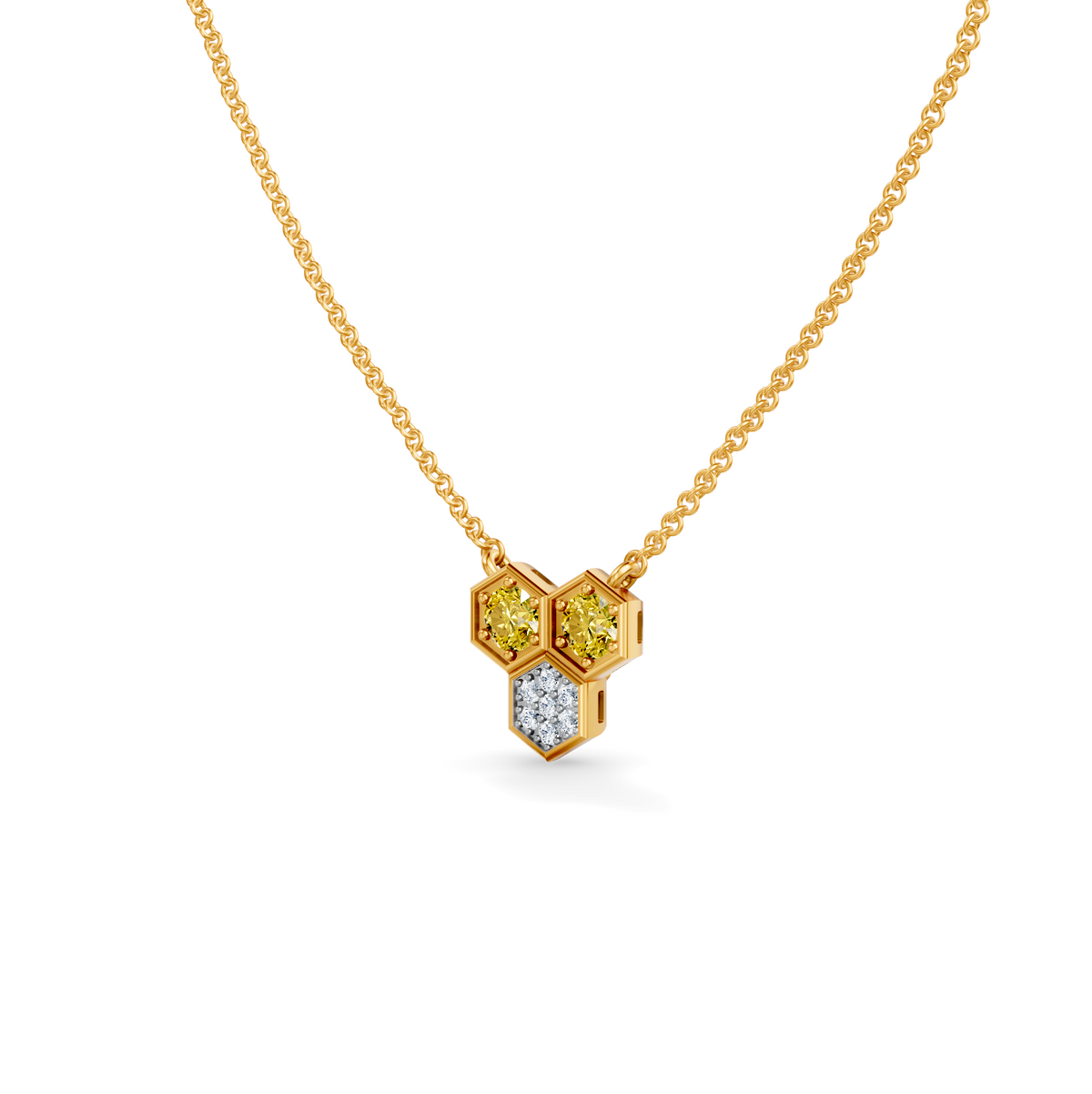 Gem Pop Golden Trio Hexagon Spark Pendant