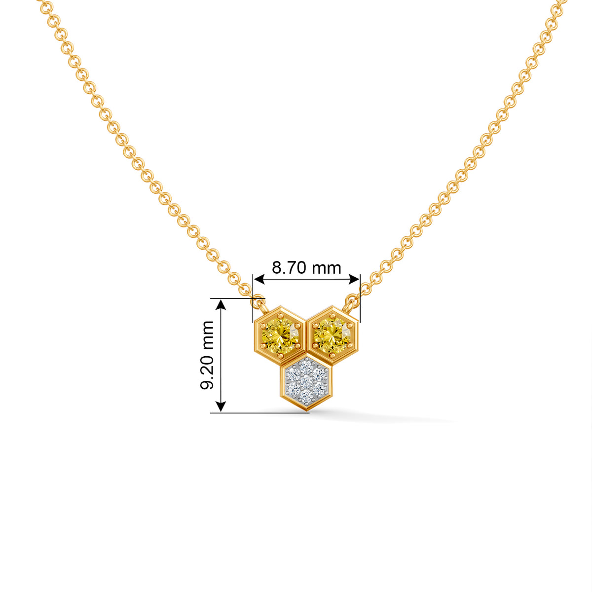Gem Pop Golden Trio Hexagon Spark Pendant
