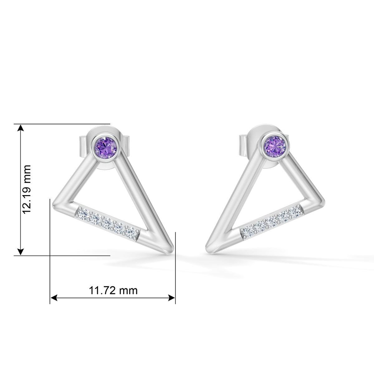 Gem Pop Radiant Triangle Spark Studs