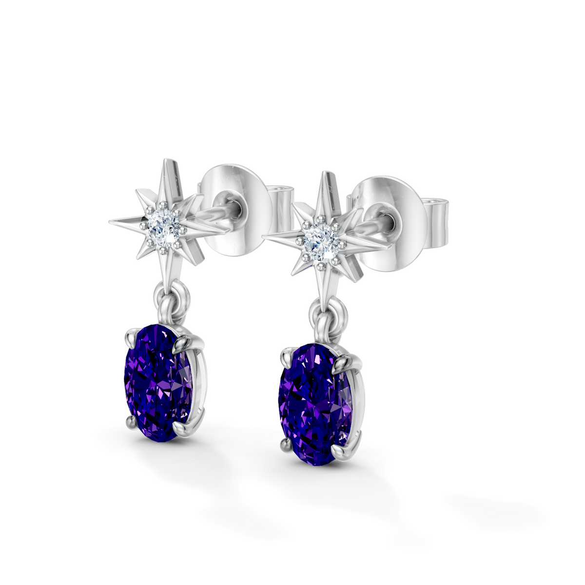 Gem Pop Midnight Starburst Oval Drop Earrings