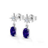 Gem Pop Midnight Starburst Oval Drop Earrings