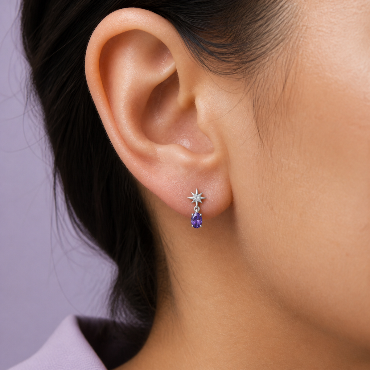 Gem Pop Midnight Starburst Oval Drop Earrings