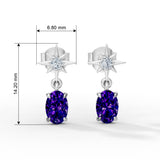 Gem Pop Midnight Starburst Oval Drop Earrings