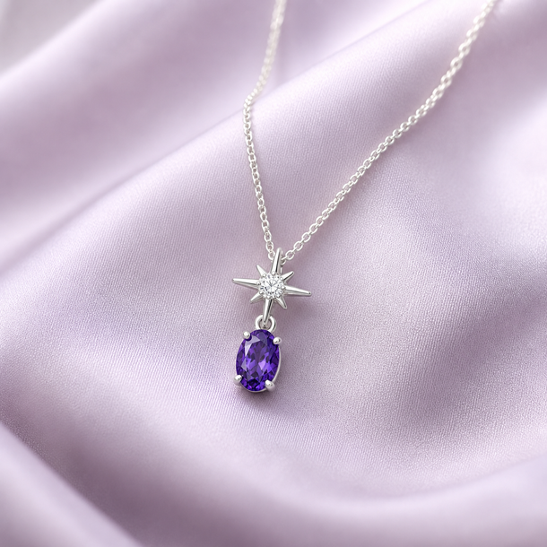 Gem Pop Midnight Starburst Oval Pendant