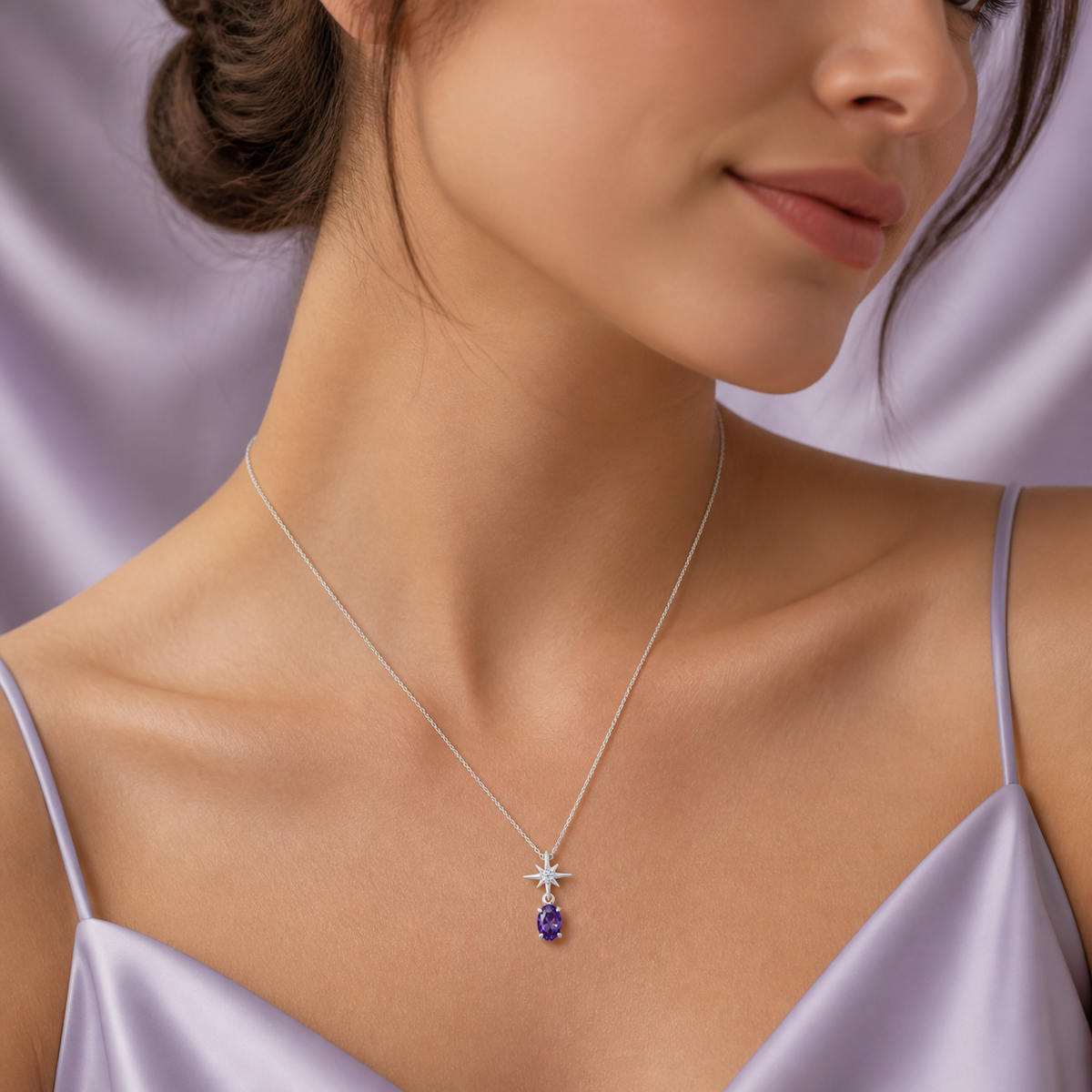 Gem Pop Midnight Starburst Oval Pendant