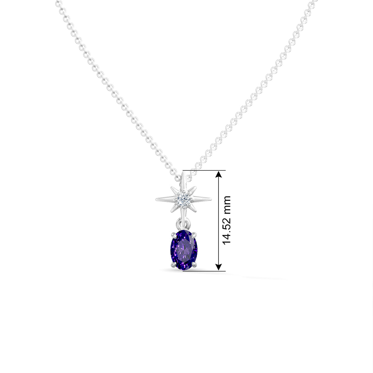 Gem Pop Midnight Starburst Oval Pendant
