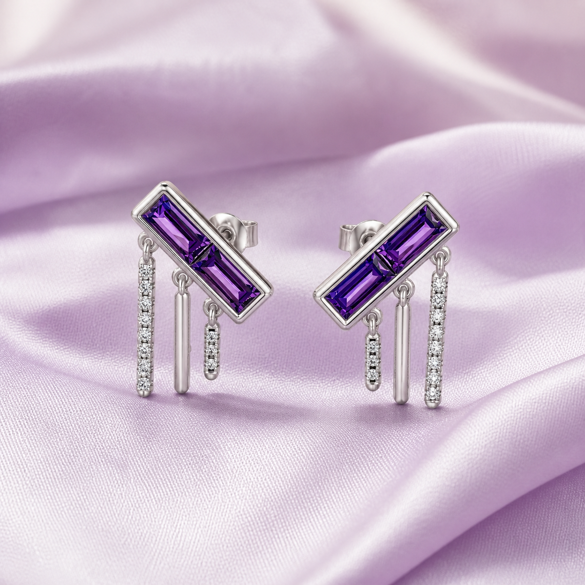 Gem Pop Twilight Linear Cascade Drop Earrings