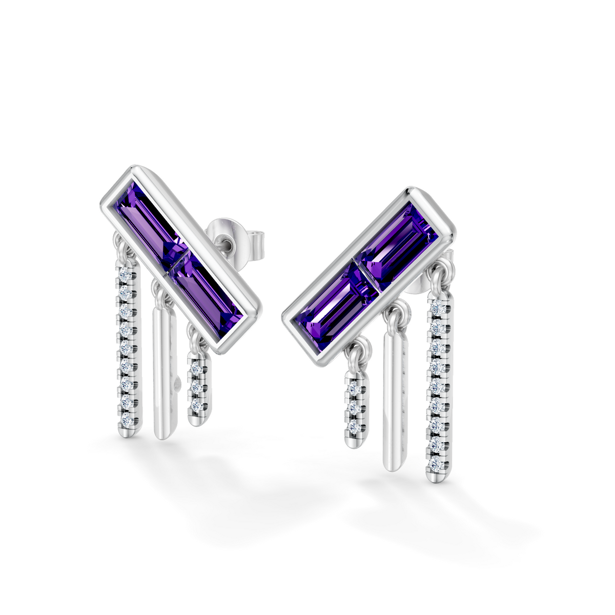 Gem Pop Twilight Linear Cascade Drop Earrings