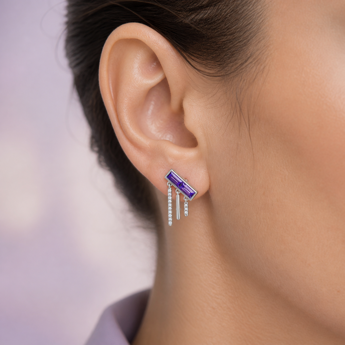Gem Pop Twilight Linear Cascade Drop Earrings