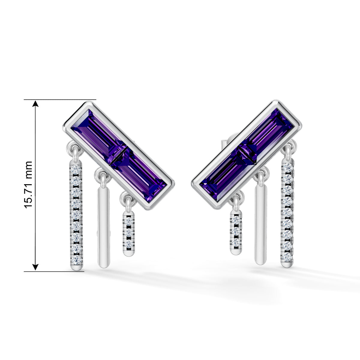Gem Pop Twilight Linear Cascade Drop Earrings