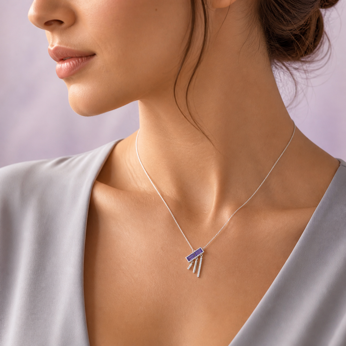 Gem Pop Twilight Linear Cascade Pendant