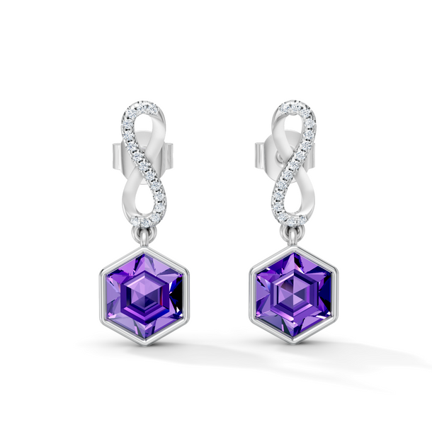 Gem Pop Infinity Hexagon Drop Earrings