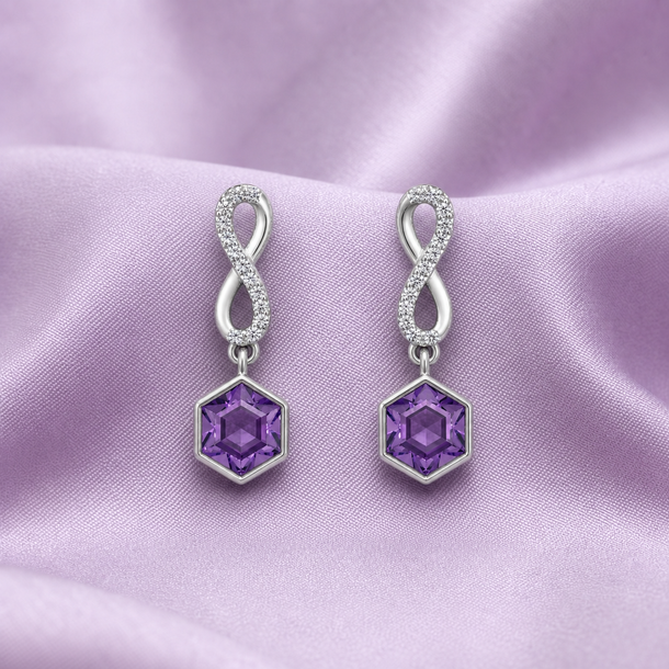 Gem Pop Infinity Hexagon Drop Earrings
