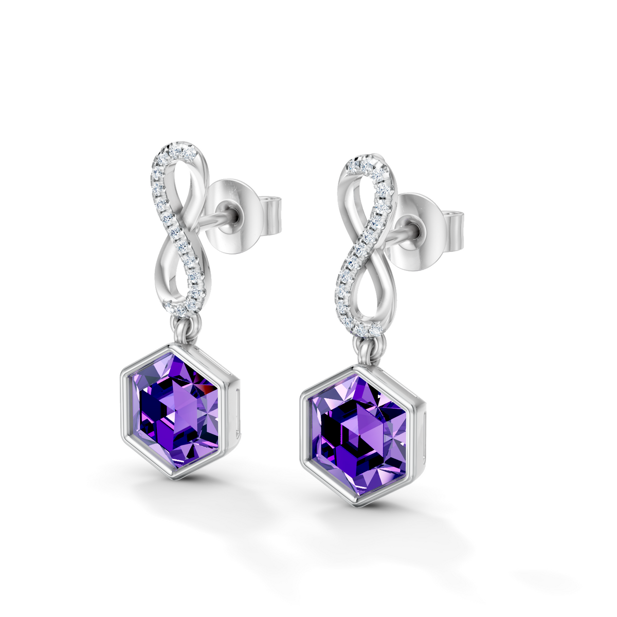 Gem Pop Infinity Hexagon Drop Earrings