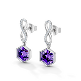Gem Pop Infinity Hexagon Drop Earrings