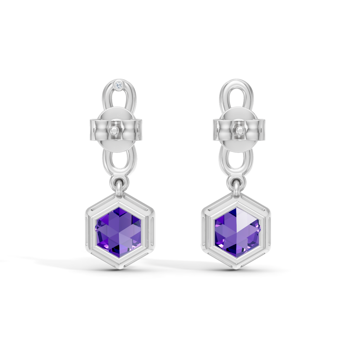 Gem Pop Infinity Hexagon Drop Earrings