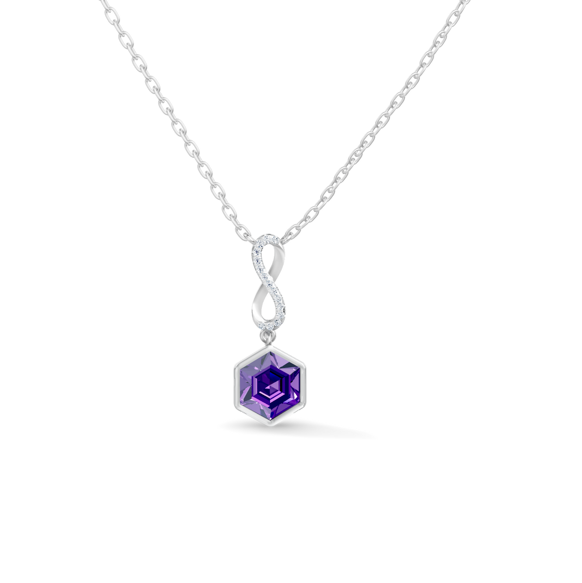 Gem Pop Infinity Hexagon Drop Pendant