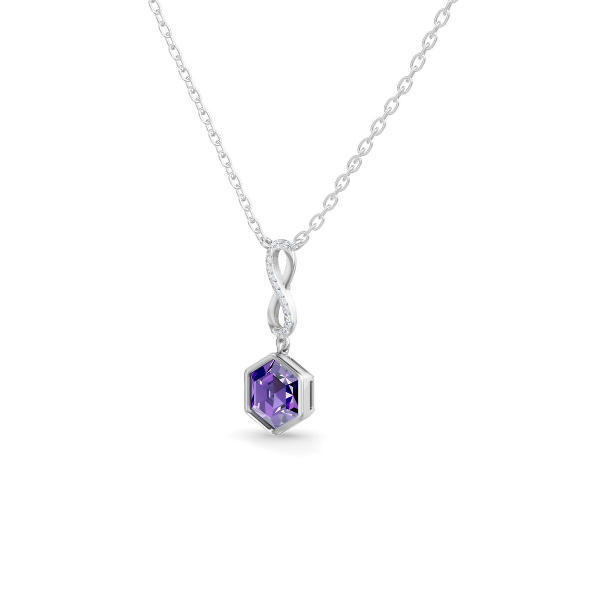 Gem Pop Infinity Hexagon Drop Pendant