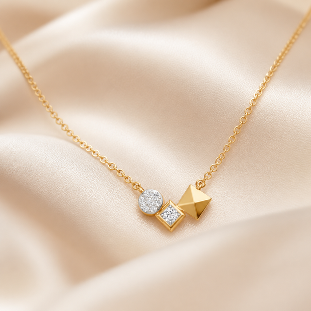 Gem Pop Golden Geometric Harmony Pendant