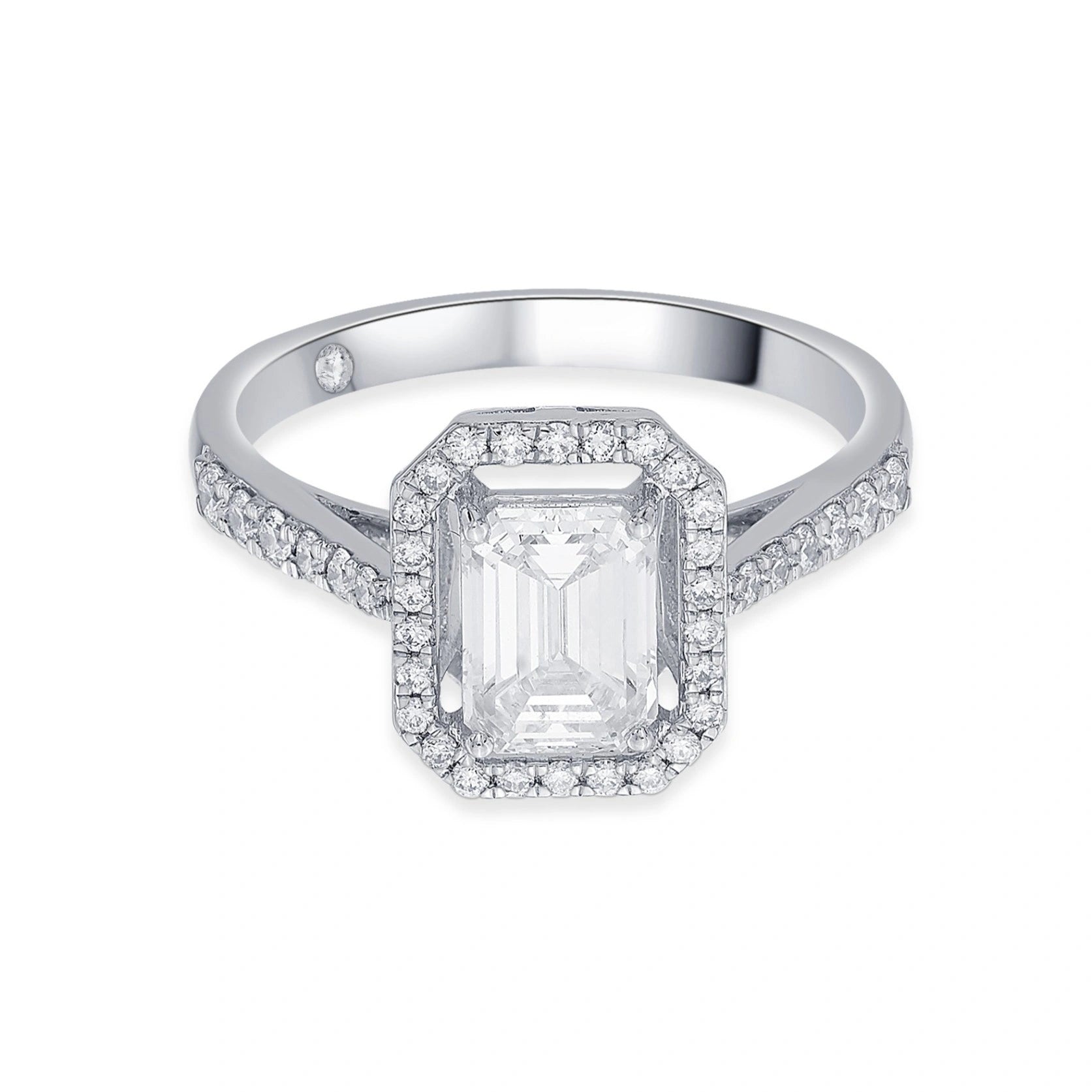 Zen Pirlanta Emerald Deco Centerpiece Ring - Zen Diamond India