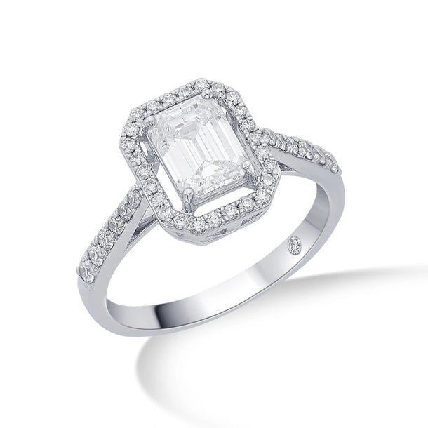 Zen Pirlanta Emerald Deco Centerpiece Ring - Zen Diamond India