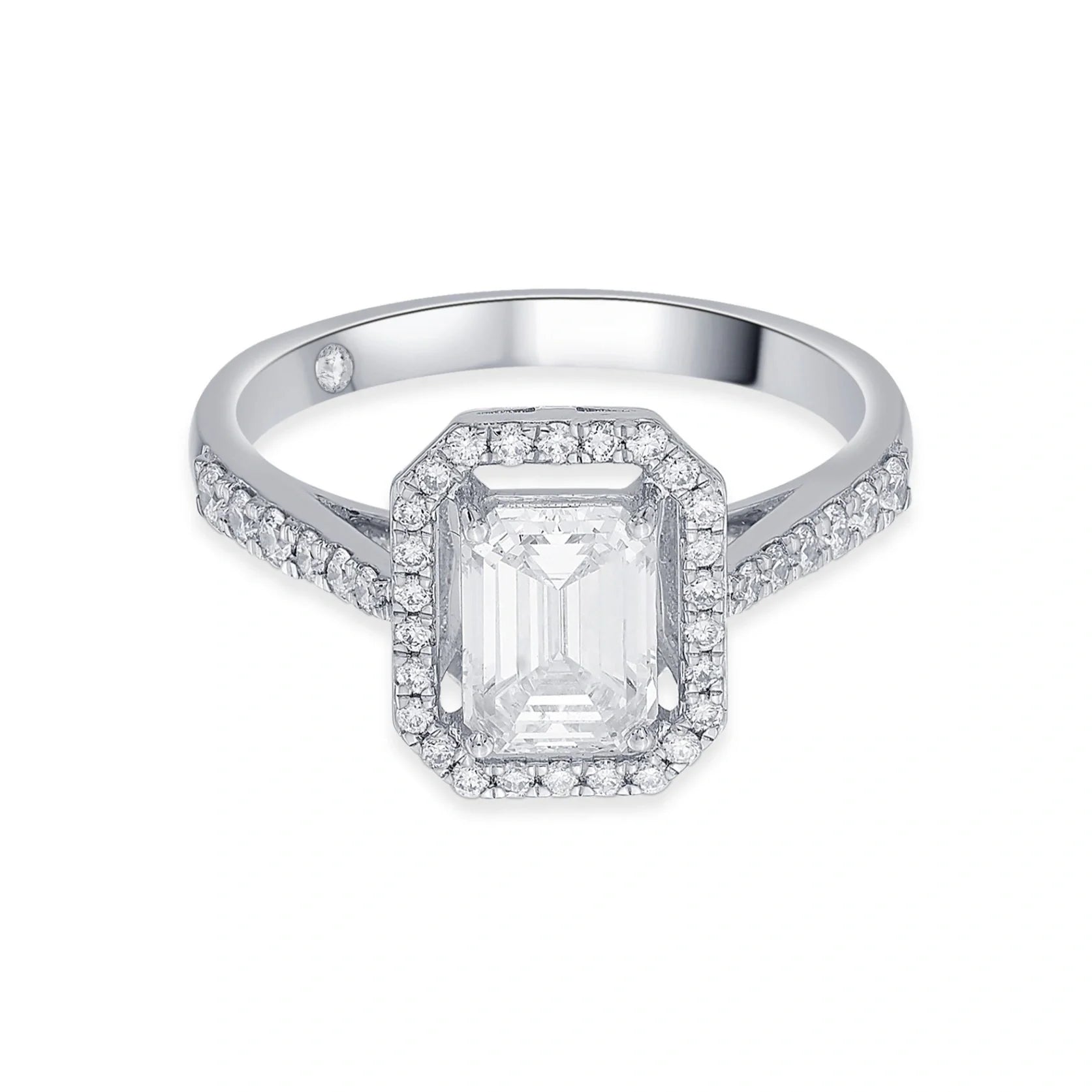 Zen Pirlanta Emerald Deco Centerpiece Ring - Zen Diamond India